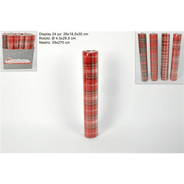 Ύφασμα Διακοσμητικό σε Ρολό Κόκκινο Καρό 29x270cm Welkhome