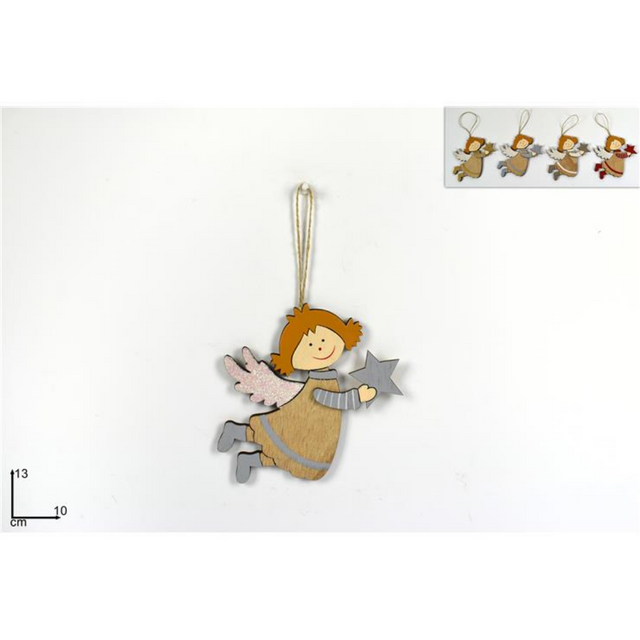 Αγγελάκι Ξύλινο Κρεμαστό 13x10cm Welkhome