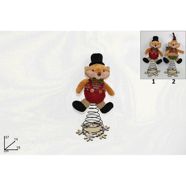 Αλεπού Διακοσμητική Χριστουγεννιάτικη με Σούστα 37x18x14cm Welkhome