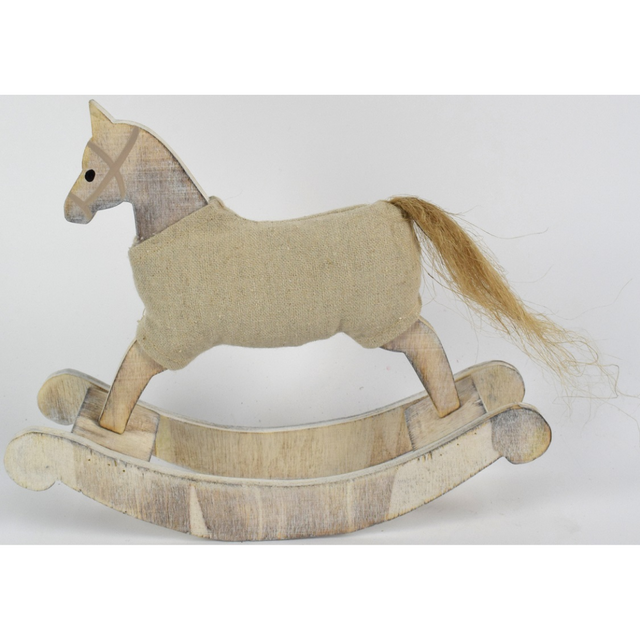 Αλογατάκι Ξύλινο Διακοσμητικό 16cm Μπεζ Welkhome