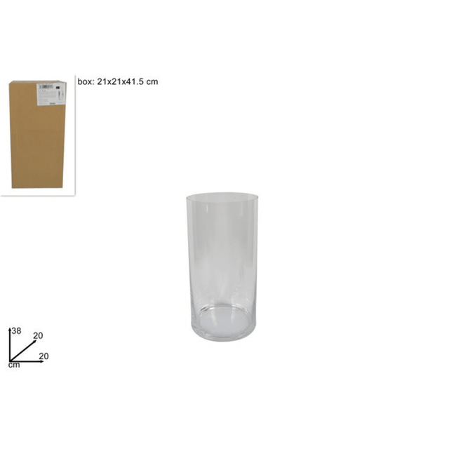 Ανθοδοχείο Βάζο Γυάλινο h38 x Φ20cm Welkhome
