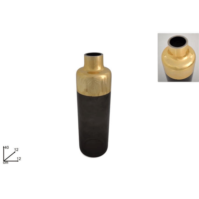 Ανθοδοχείο Βάζο Διακοσμητικό Γυάλινο Γκρι 40cm Welkhome