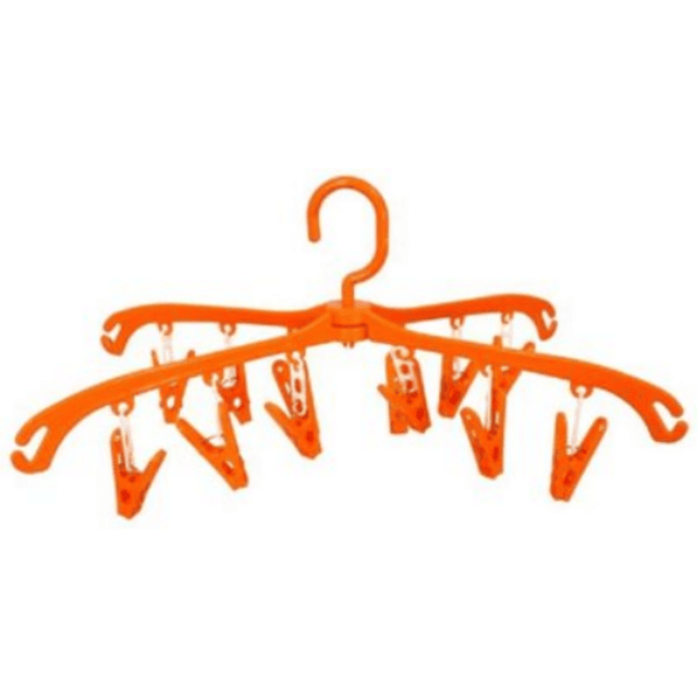 Απλώστρα-Κρεμαστή Πλαστική με Μανταλάκια 42x42x23cm Πορτοκαλί Art.JE00474 Welkhome