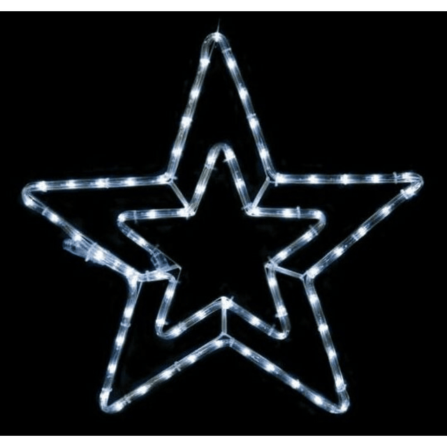 Αστέρι Διπλό Φωτοσωλήνας LED Λευκό Φώς 52x56cm με Πρόγραμμα Epam