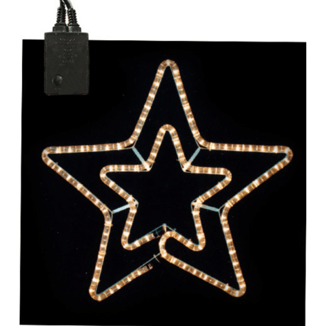 Αστέρι Διπλό Φωτοσωλήνας Θερμό Φώς 52x56cm με Πρόγραμμα Epam