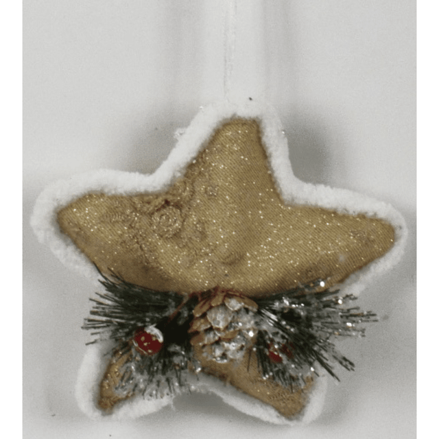 Αστέρι Κρεμαστό Στολίδι Υφασμάτινο 12cm Μπεζ Welkhome