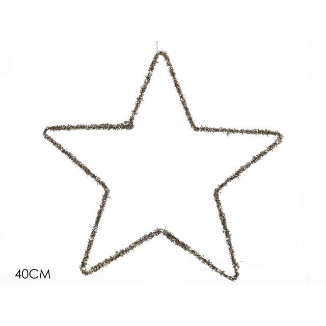 Αστέρι Χριστουγεννιάτικο Διακοσμητικό Κρεμαστό Σαμπανί 40cm Vesti Casa