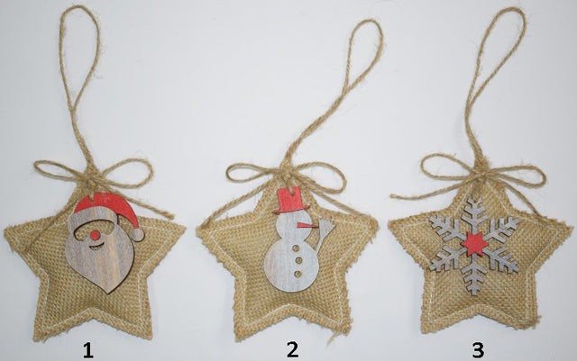 Αστέρι Χριστουγεννιάτικο Κρεμαστό από Λινάτσα 13cm welkhome