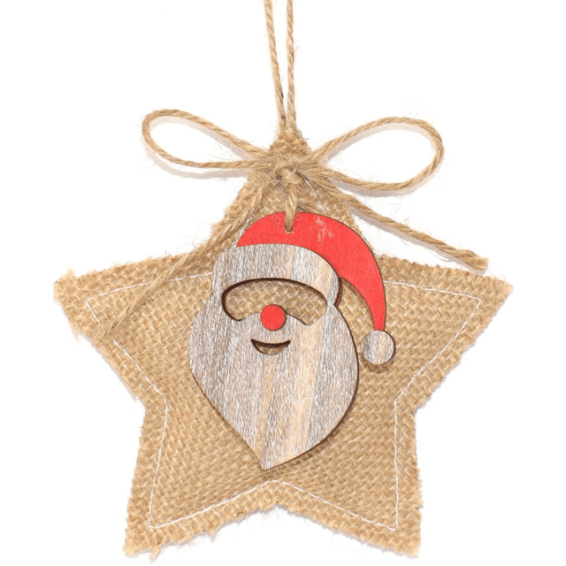 Αστέρι Χριστουγεννιάτικο Κρεμαστό από Λινάτσα 13cm welkhome