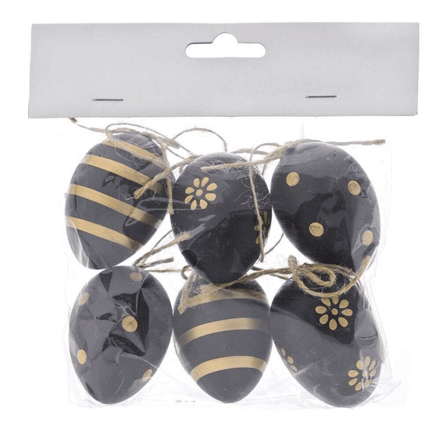 Αυγά Μαύρα Σετ 6τμχ Πλαστικά 6cm ILIADIS S.A. 80676
