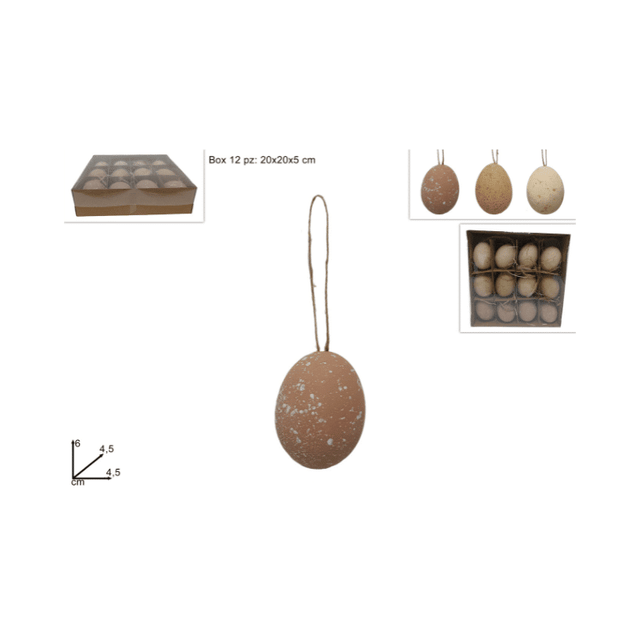Αυγά Φυσικό Χρώμα Σετ 12τμχ. 6x4,5cm Welkhome