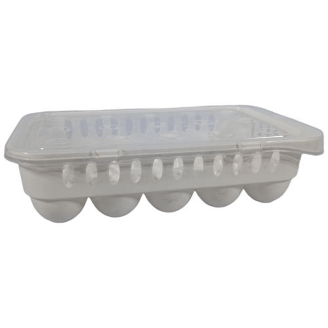 Αυγοθήκη Θήκη Αυγών Ψυγείου με Καπάκι Πλαστική 15 Θέσεων 29x18x7,5cm Welkhome 592823