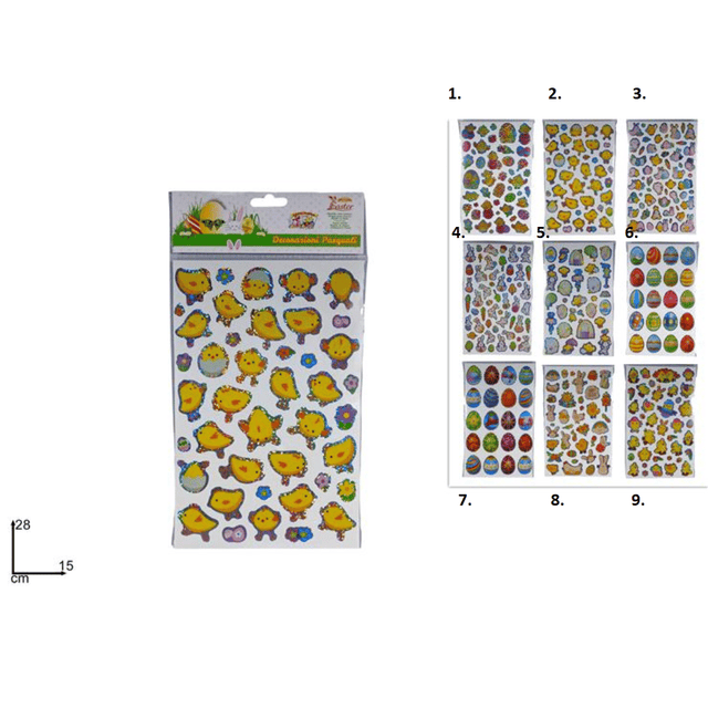 Αυτοκόλλητα Πασχαλινά Διαφορετικά Σχέδια 28x15cm Welkhome