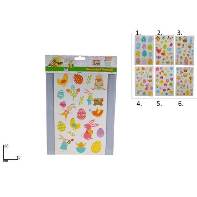 Αυτοκόλλητα Πασχαλινά Διαφορετικά Σχέδια 28x15cm Welkhome