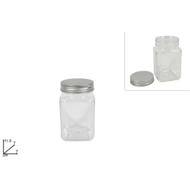 Βάζο Αποθήκευσης Διάφανο Πλαστικό με Καπάκι 7x7x11.5cm Welkhome