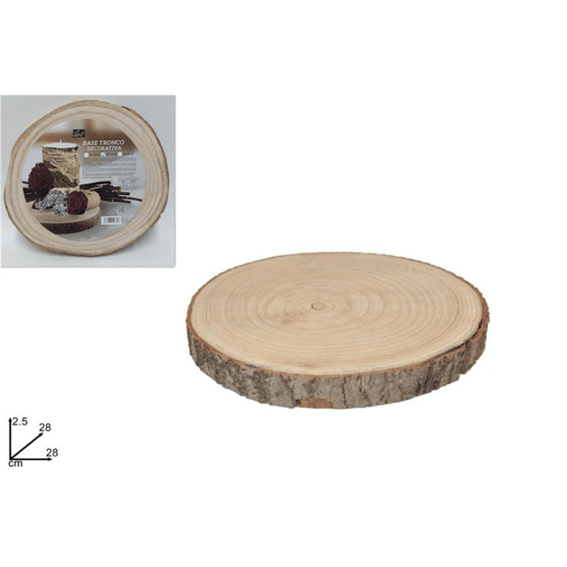 Βάση Διακοσμητική Ξύλινος Κορμός Δέντρου 28x2.5cm Welkhome