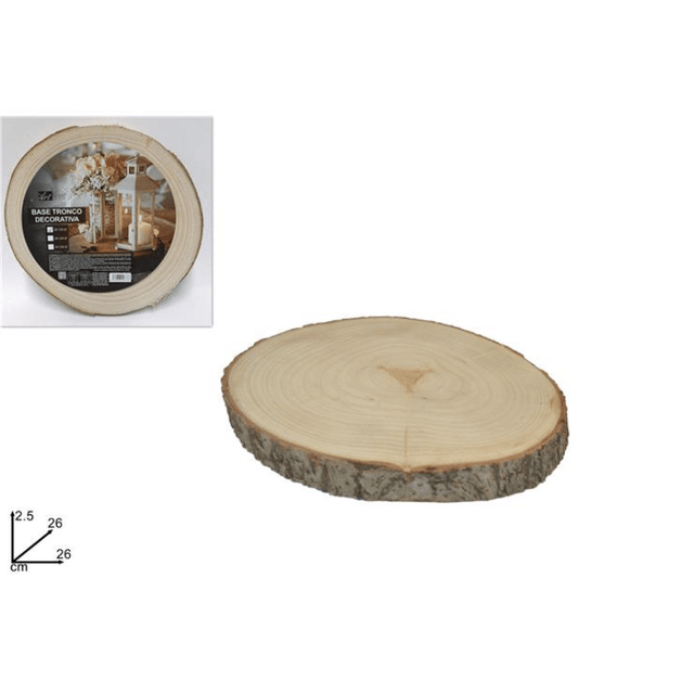 Βάση Διακοσμητική Ξύλινος Κορμός Δέντρου 26x2.5cm Welkhome