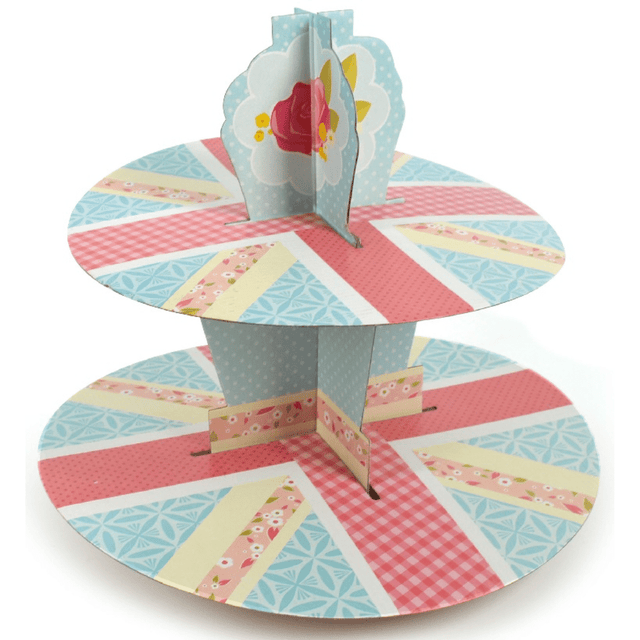 Βάση Παρουσίασης Cup Cakes - Γλυκών και Αλμυρών 2 Ορόφων 29x29x25cm Art.691548Blue Welkhome