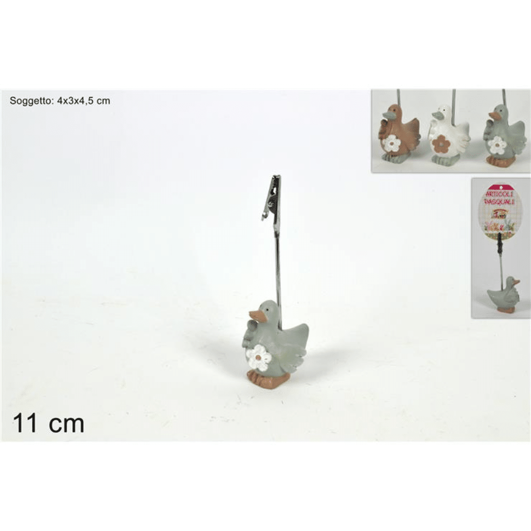 Βάση για Καρτελάκι Τραπεζιού Πάπια Κεραμικό 11cm Welkhome