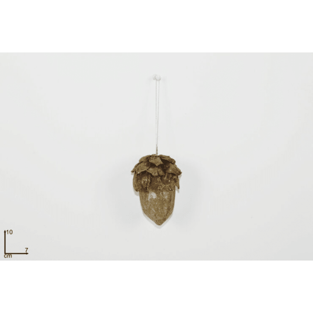 Βελανίδι Πλαστικό Κρεμαστό Διακοσμητικό με Χρυσόσκονη 10cm Welkhome