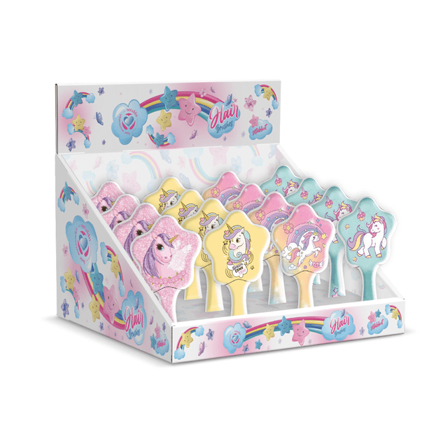 Βούρτσα Μαλλιών Ξεμπερδέματος Παιδική Σχήμα Αστέρι με Μονόκερο Διάφορα Χρώματα Setablu