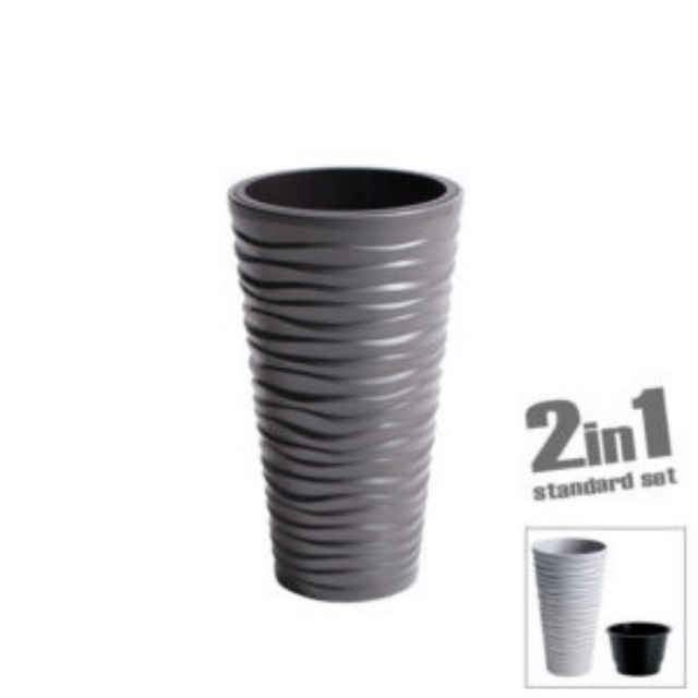 ΓΛΑΣΤΡΑ ΓΚΡΙ SAND SLIM ΚΩΝΟΣ 2in1 Φ34.6x61.9cm Marhome