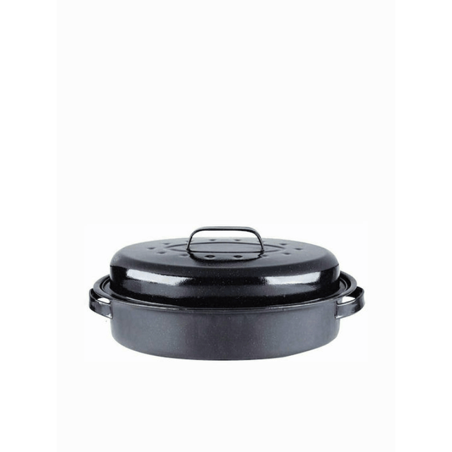 Γάστρα Οβάλ από Αλουμίνιο με Σχάρα No 33 Μαύρο Χρώμα E-2729 Sidirela