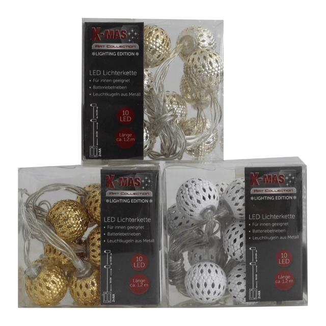 Γιρλάντα Χριστουγεννιάτικη Φωτιζόμενη Με 10 LED Μπάλες 613-401012