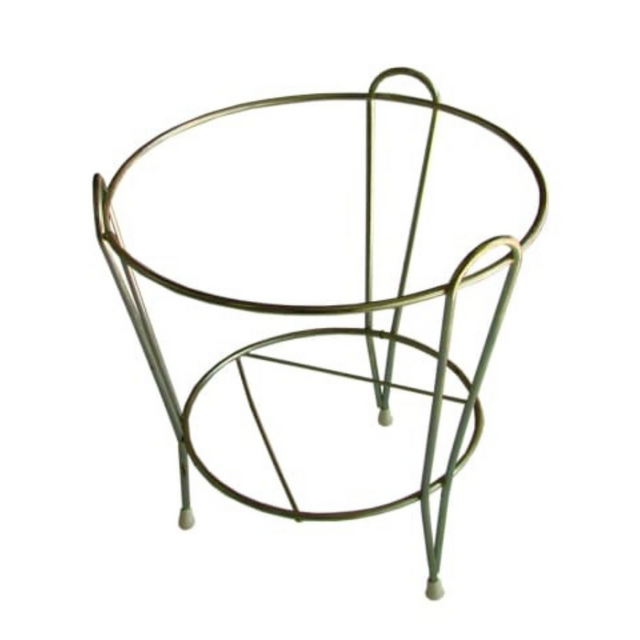 Γλαστροθήκη Καθιστή Στρογγυλή Γαλβανιζέ Ασημί 24cm Viosarp