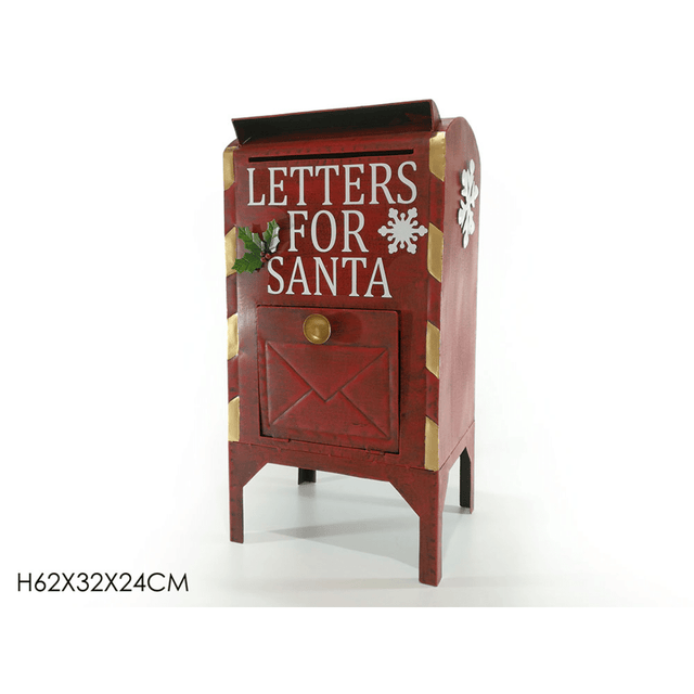 Γραμματοκιβώτιο Μεταλλικό Κόκκινο 60x30cm Χριστουγεννιάτικο General Trade