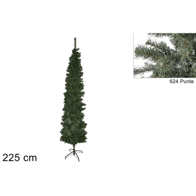 Δέντρο Χριστουγεννιάτικο Super Slim Πράσινο 225cm 624 Κλαδιά
