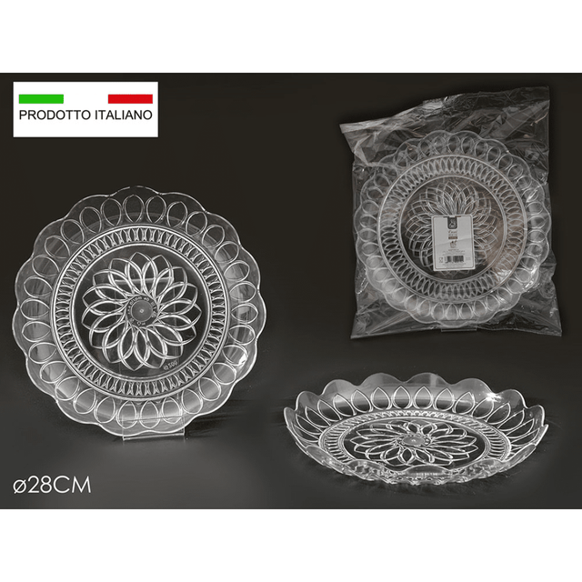 Δίσκος - Πιάτο Γλυκών Πλαστικός Σετ 2Τεμ Φ28cm Art.920453 General Trade