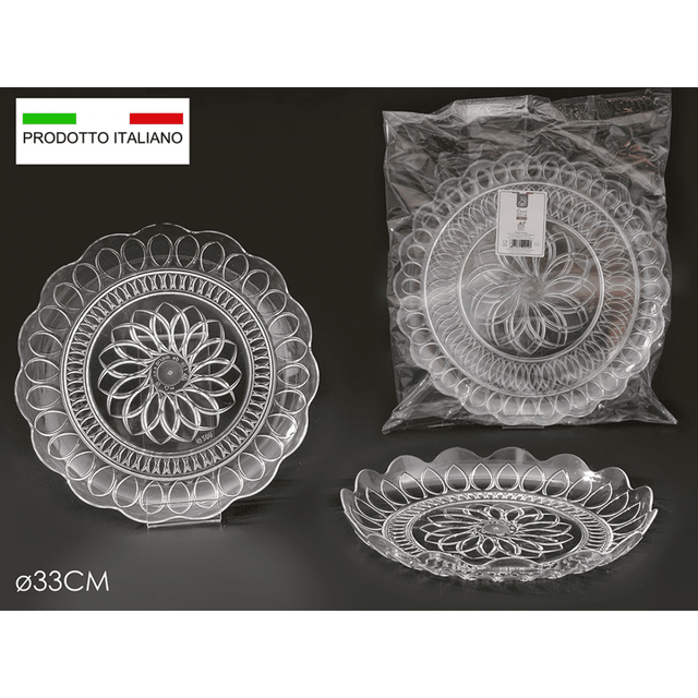 Δίσκος - Πιάτο Γλυκών Πλαστικός Σετ 2Τεμ Φ33cm Art.920455 General Trade