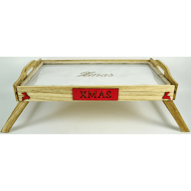 Δίσκος Χριστουγεννιάτικος Ξύλινος 65x30x21cm ART.MO001546B Welkcome