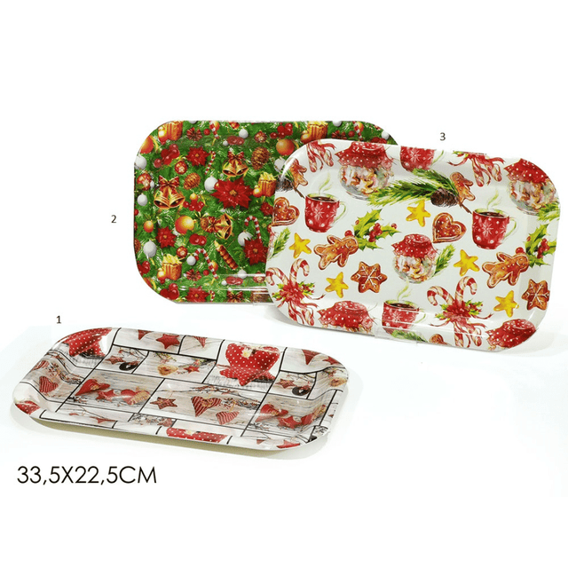 Δίσκος Χριστουγεννιάτικος Πλαστικός 33.5x22.5cm General Trade