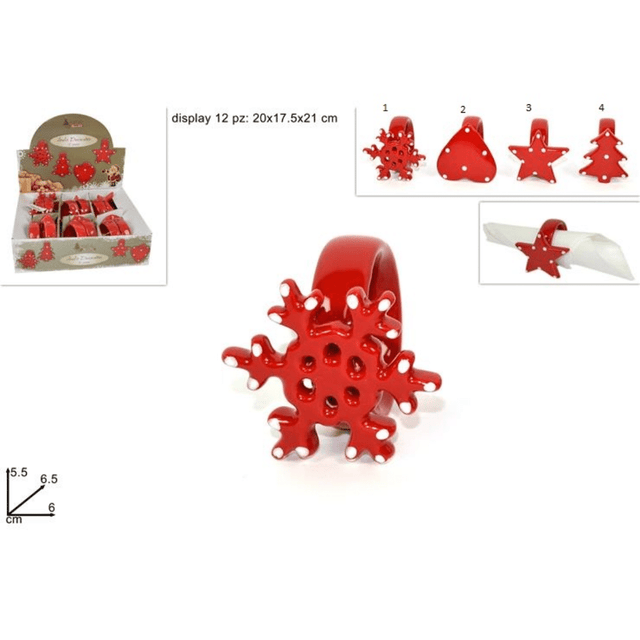 Δαχτυλίδι Κεραμικό Για Χαρτοπετσέτες Χριστουγεννιάτικο 5.5x6.5x6cm Welkhome