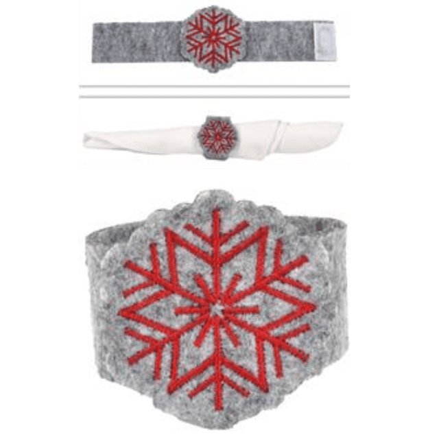 Δαχτυλίδια Πετσέτας Φαγητού Σετ 6τμχ Υφασμάτινα 5,5x6x6cm Χριστουγεννιάτικο ART.GLD-15722 Welkhome