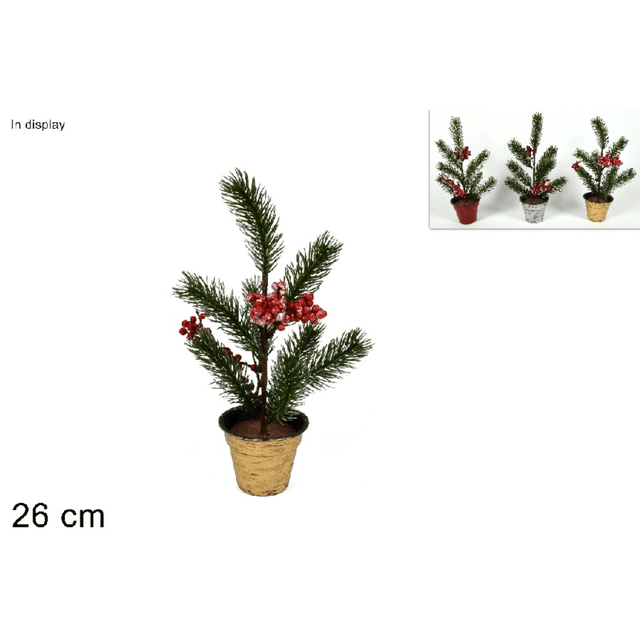 Γλαστράκι Δεντράκι Χριστουγεννιάτικο 26cm 3Χρώματα Art. CF18-2722 Welkhome