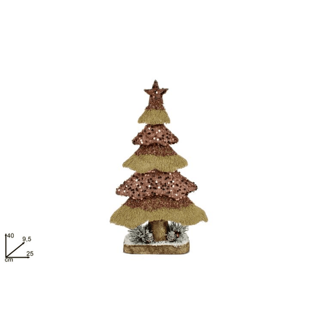 Δεντράκι Διακοσμητικό Ξύλινο με Ρόζ Πούλιες 40cm Welkhome