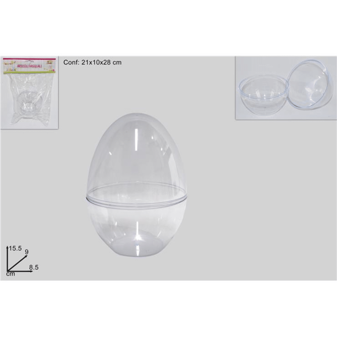 Αυγό Διάφανο Πλαστικό Αποσπώμενο 14cm Welkhome