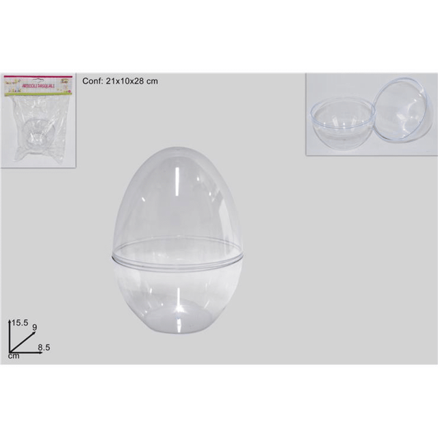 Αυγό Διάφανο Πλαστικό Αποσπώμενο 14cm Welkhome