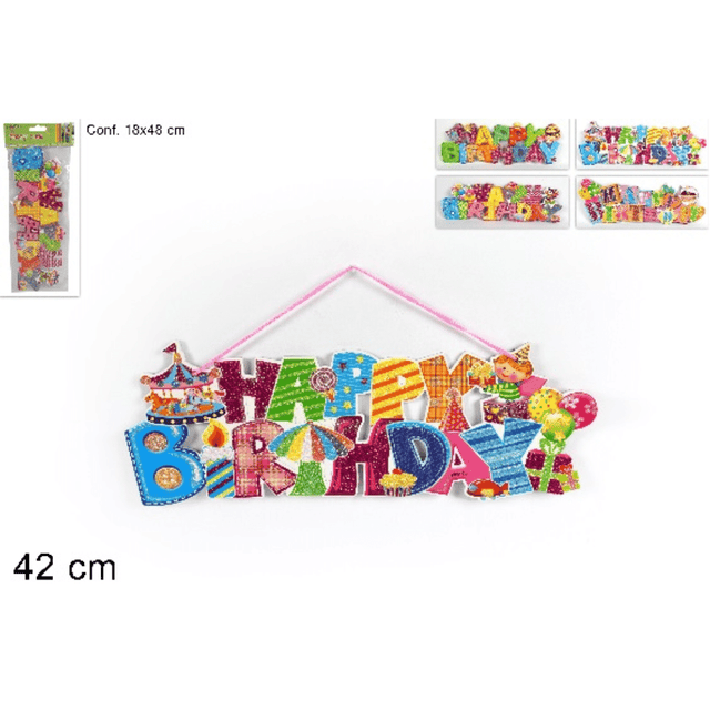 Διακοσμητικό Μπάνερ Happy Birthday 42cm Art.HH9087 Welkhome