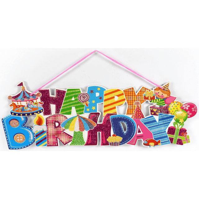 Διακοσμητικό Μπάνερ Happy Birthday 42cm Art.HH9087 Welkhome
