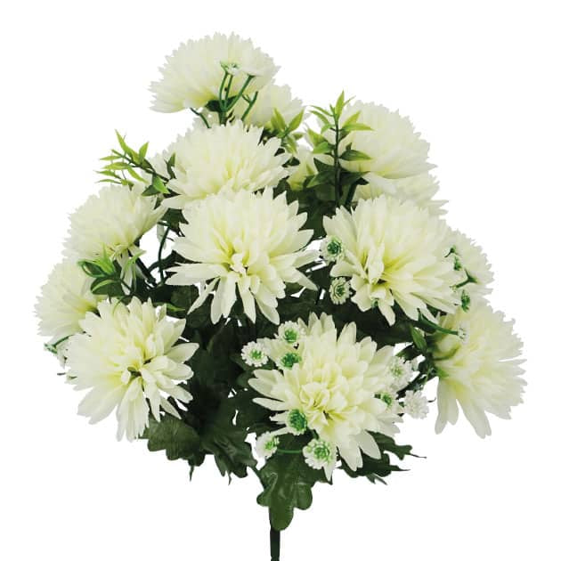 Μπουκέτο από Τεχνητά Φυτά ΧΡΥΣΑΝΘΕΜΟ ΕΚΡΟΥ ΔΙΧΡΩΜΟ Χ16 Y43cm Marhome