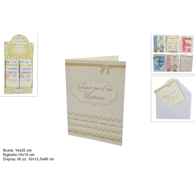 Ευχετήρια Κάρτα Βάφτισης με Φάκελο 13x19cm Art.YS13-YEK Welkhome