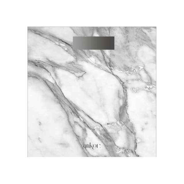 Ζυγαριά Μπάνιου Ψηφιακή σε χρώμα Λευκό Μάρμαρο 30x30x2.5cm ANKOR 805693