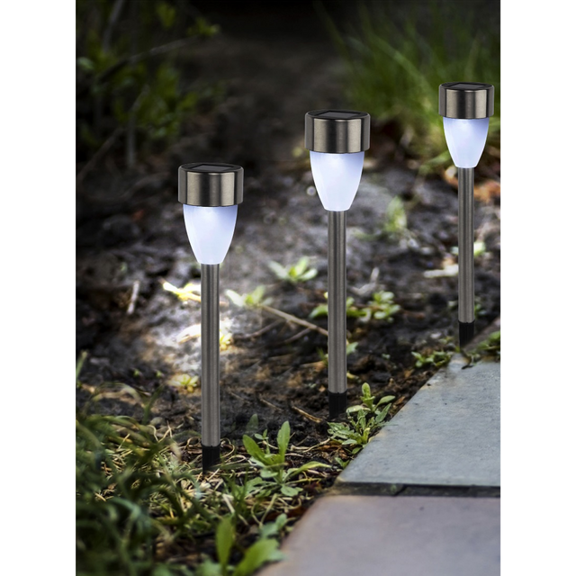 Ηλιακό φανάρι κήπου Led Φ5,5x37 εκ. Με Λευκό Ψυχρό Φως TnS 35-950-0784