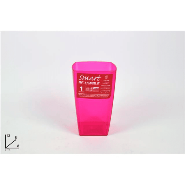 Ποτηροθήκη Μπάνιου Πλαστική Τετράγωνη 13x8cm Φουξ Welkhome