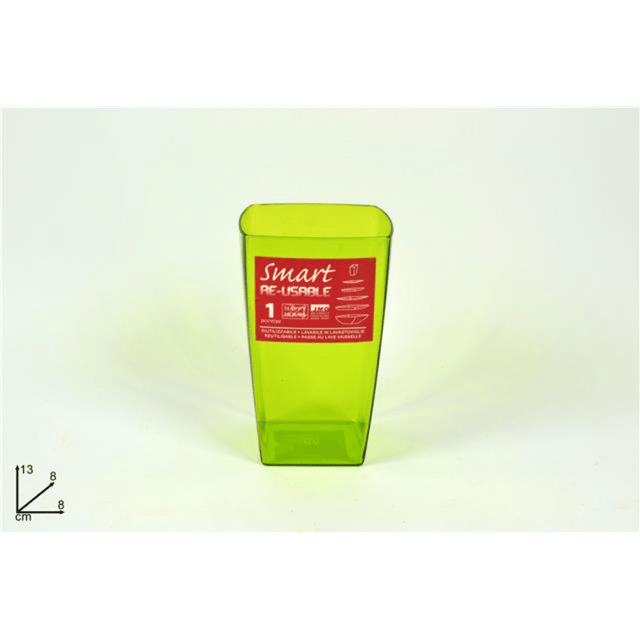 Ποτηροθήκη Μπάνιου Πλαστική Τετράγωνη 13x8cm Πράσινο Welkhome