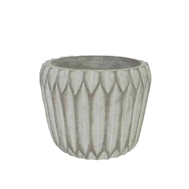 ΚΑΣΠΩ ΓΚΡΙ-ΛΕΥΚΟ ΤΣΙΜΕΝΤΕΝΙΟ ΣΤΡΟΓΓΥΛΟ Φ13.5x11.5cm MARHOME